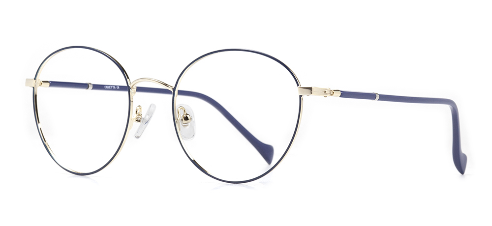 CARETTA Eyeglasses Teenage Man,Woman,Unisex Oval Full-Rimmed Metal Unfiltered CRTTA MTL 7550-C.02